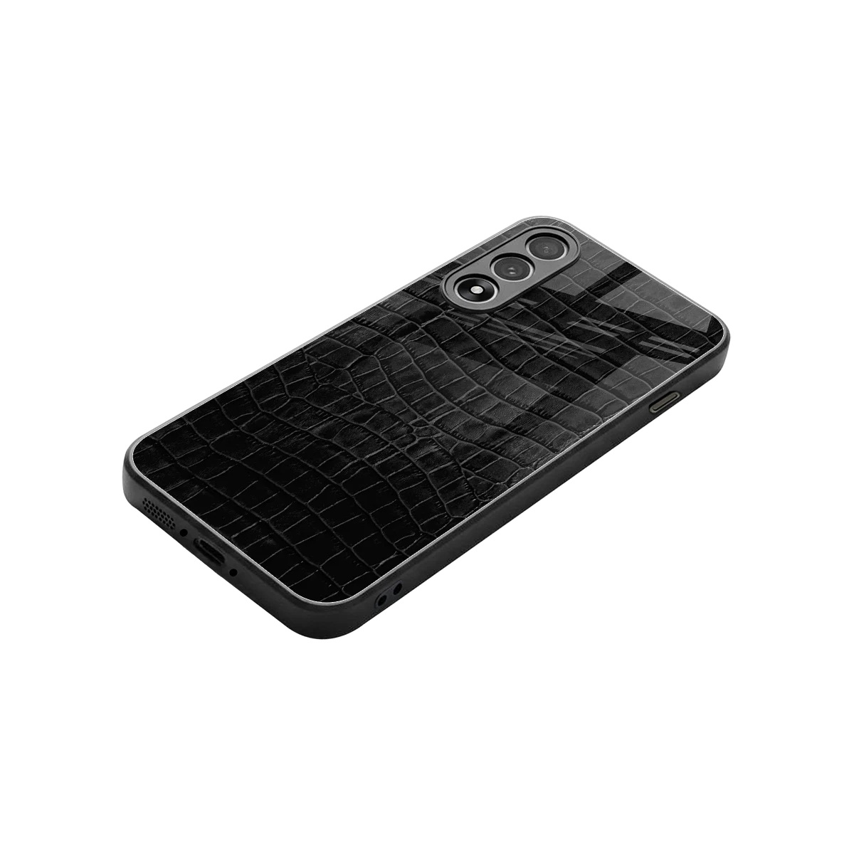 Croco Black stylish phone case for oneplus nord 5 | glossy glass and slim fit