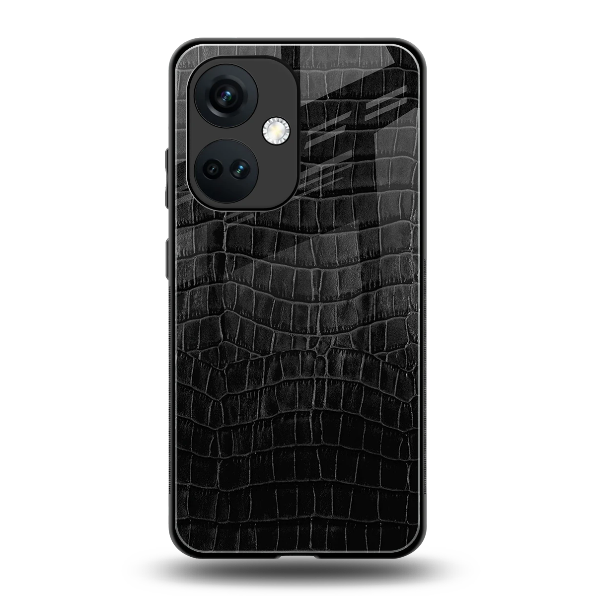 Croco Black back phone cover | glass case for oneplus nord ce 3