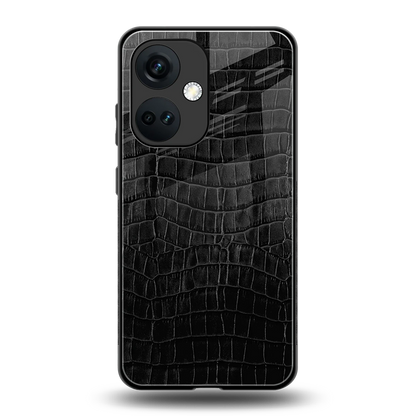 Croco Black back phone cover | glass case for oneplus nord ce 3