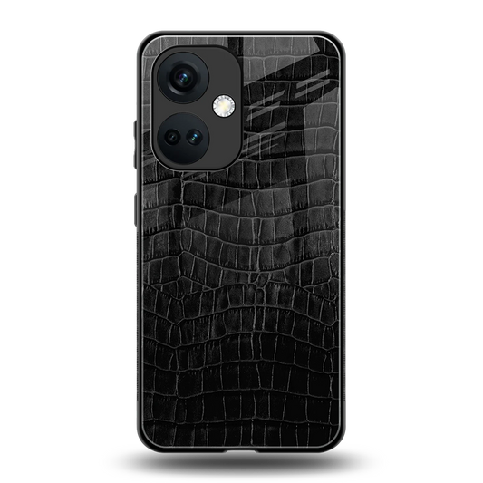 Croco Black back phone cover | glass case for oneplus nord ce 3