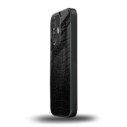 Croco Black oneplus nord ce 3 mobile cover | shockproof glass phone case