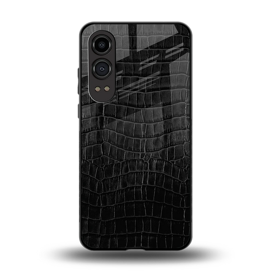 Croco Black back phone cover | glass case for oneplus nord ce 4 lite