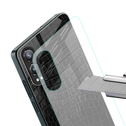 Croco Black stylish phone case for oneplus nord ce 4 lite | glossy glass and slim fit