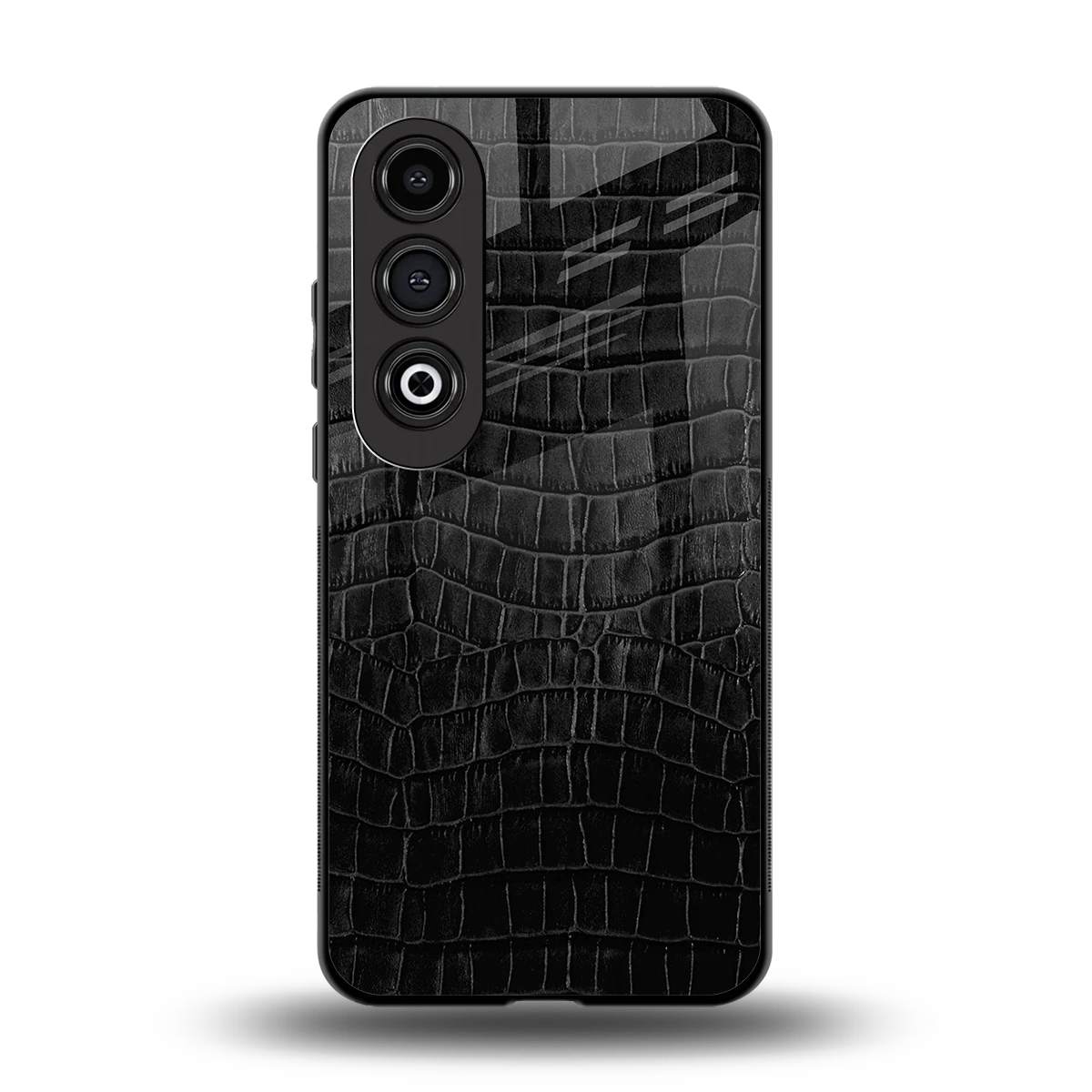 Croco Black back phone cover | glass case for oneplus nord ce 4