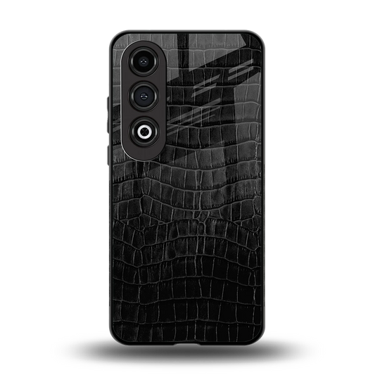 Croco Black back phone cover | glass case for oneplus nord ce 4