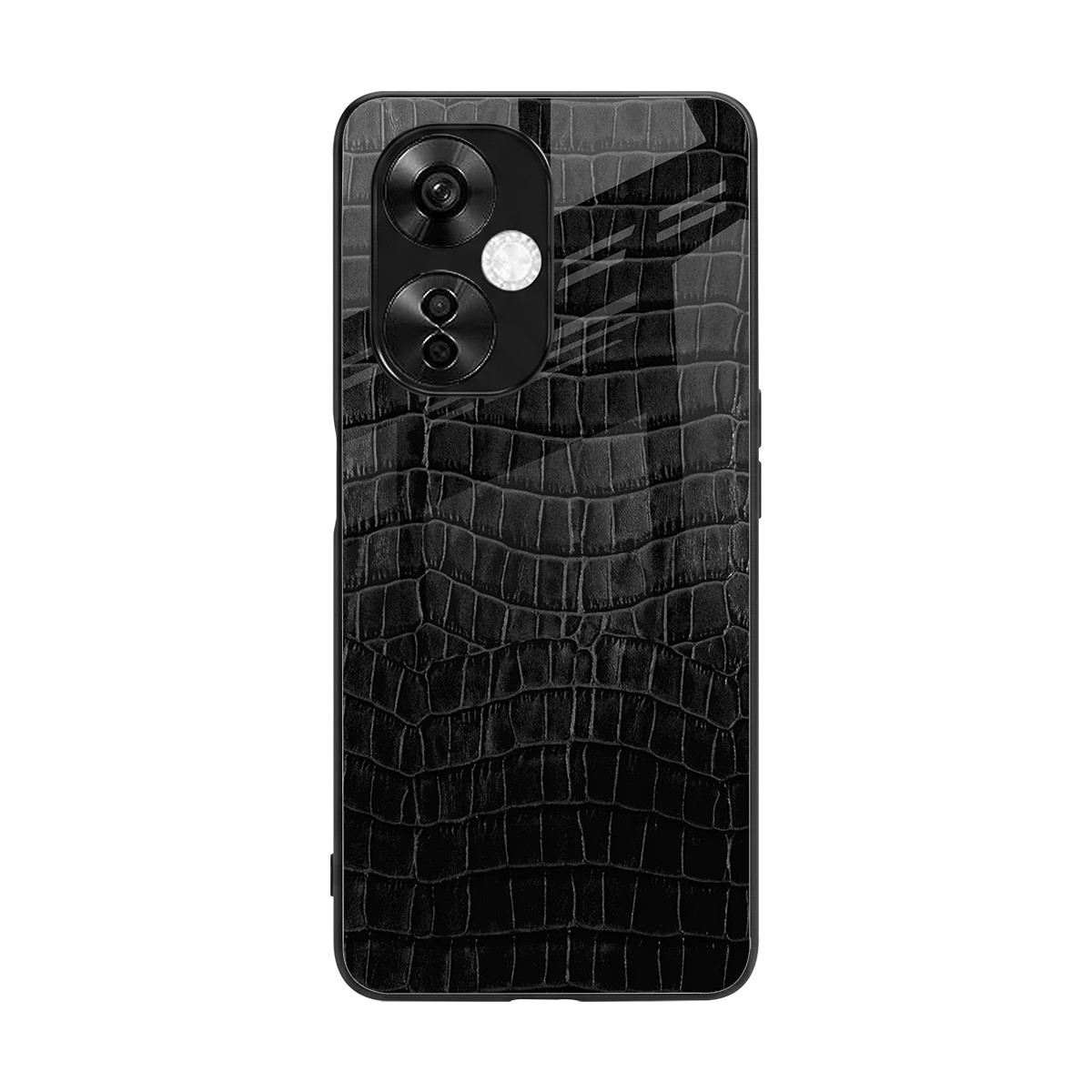 Croco Black back phone cover | glass case for oneplus nord ce 3 lite