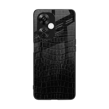 Croco Black back phone cover | glass case for oneplus nord ce 3 lite