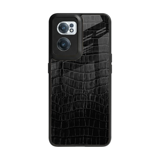 Croco Black back phone cover | glass case for oneplus nord ce 2