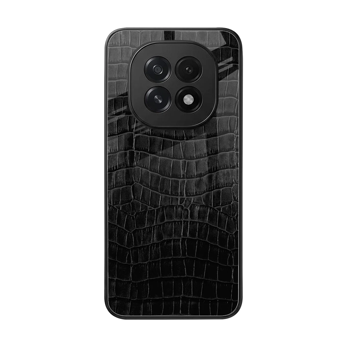 Croco Black back phone cover | glass case for oppo f29 5g