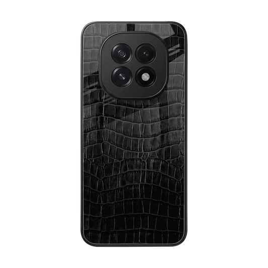 Croco Black back phone cover | glass case for oppo f29 5g