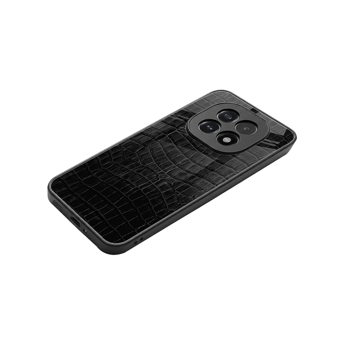 Croco Black stylish phone case for oppo f29 5g | glossy glass and slim fit