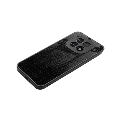 Croco Black stylish phone case for oppo f29 5g | glossy glass and slim fit