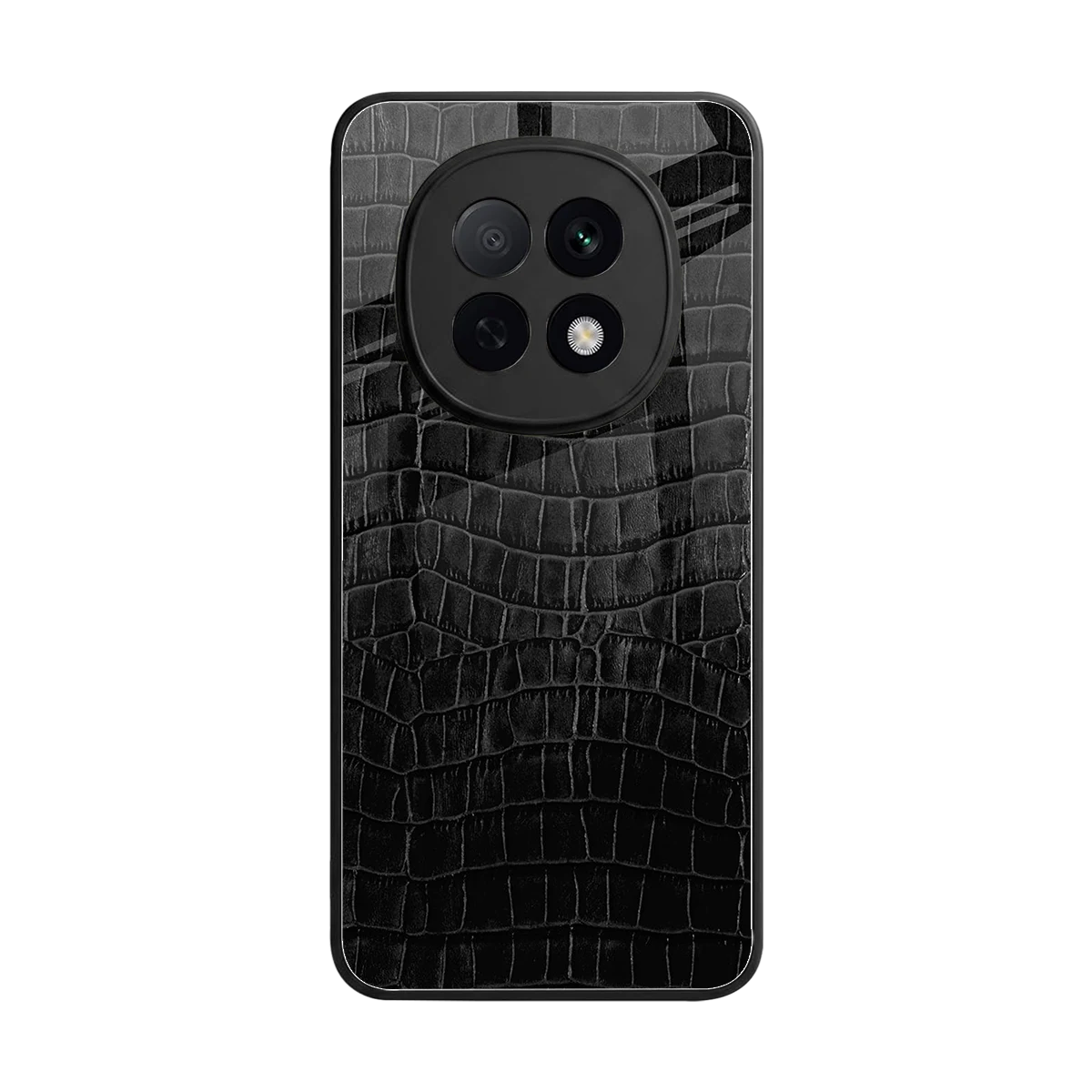 Croco Black back phone cover | glass case for oppo f29 pro 5g