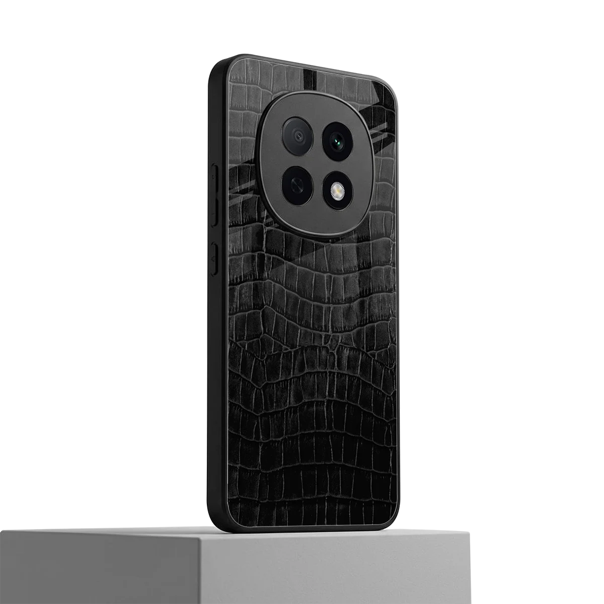 Croco Black oppo f29 pro 5g mobile cover | shockproof glass phone case
