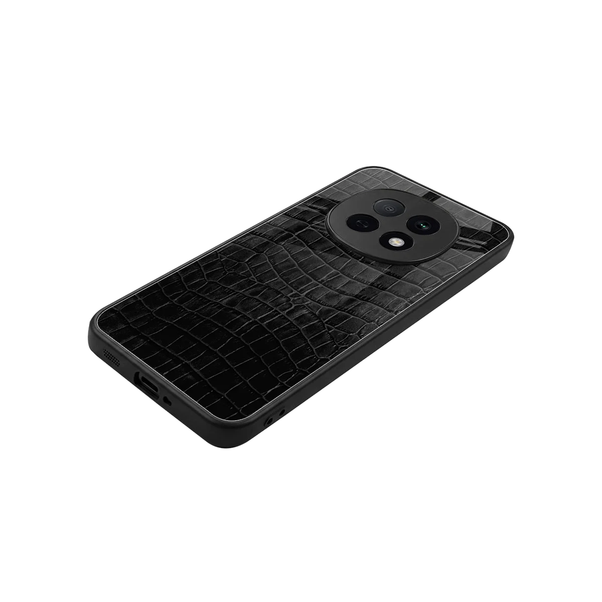 Croco Black stylish phone case for oppo f29 pro 5g | glossy glass and slim fit