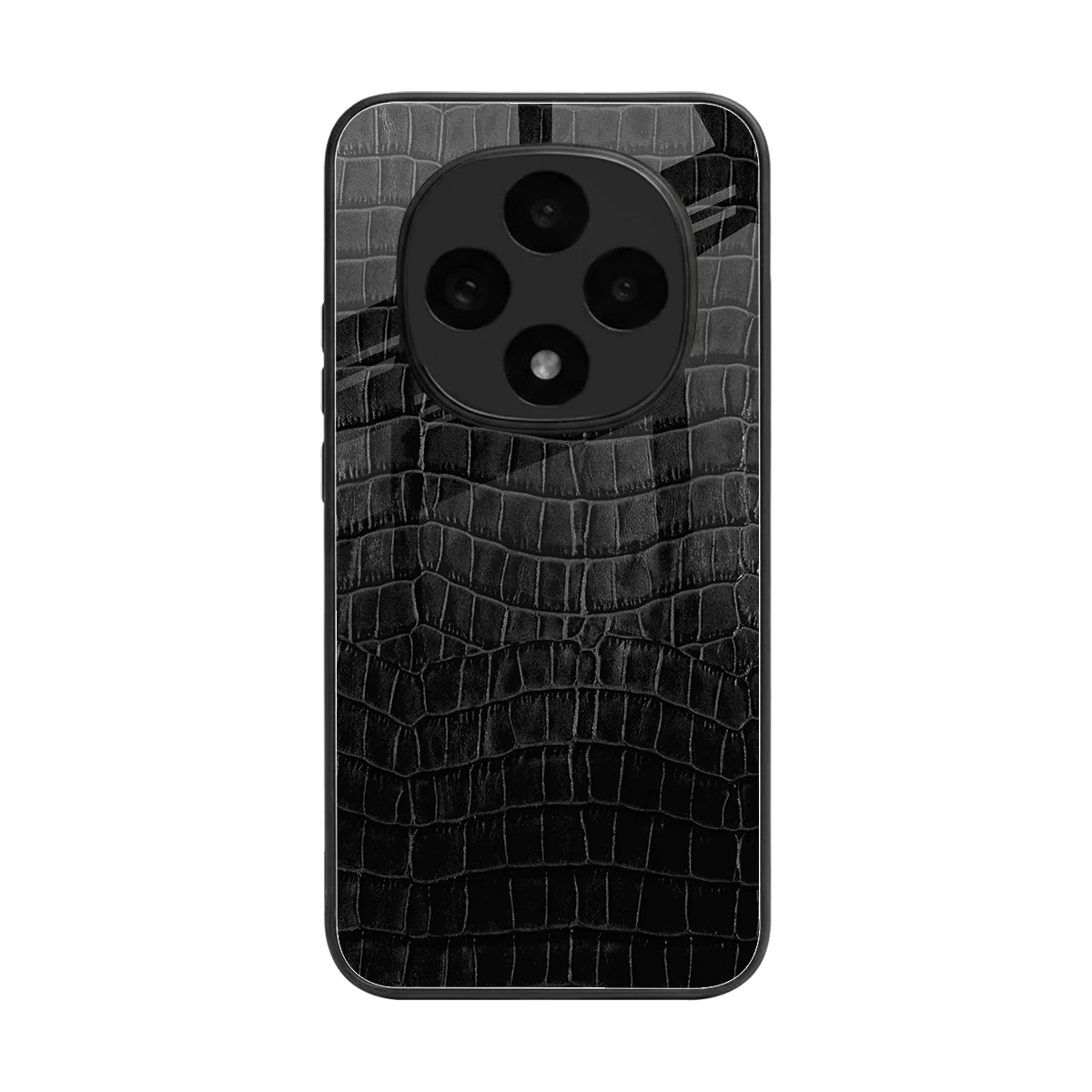 Croco Black back phone cover | glass case for oppo f31 pro 5g