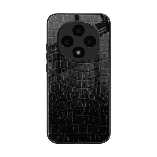 Croco Black back phone cover | glass case for oppo f31 pro 5g