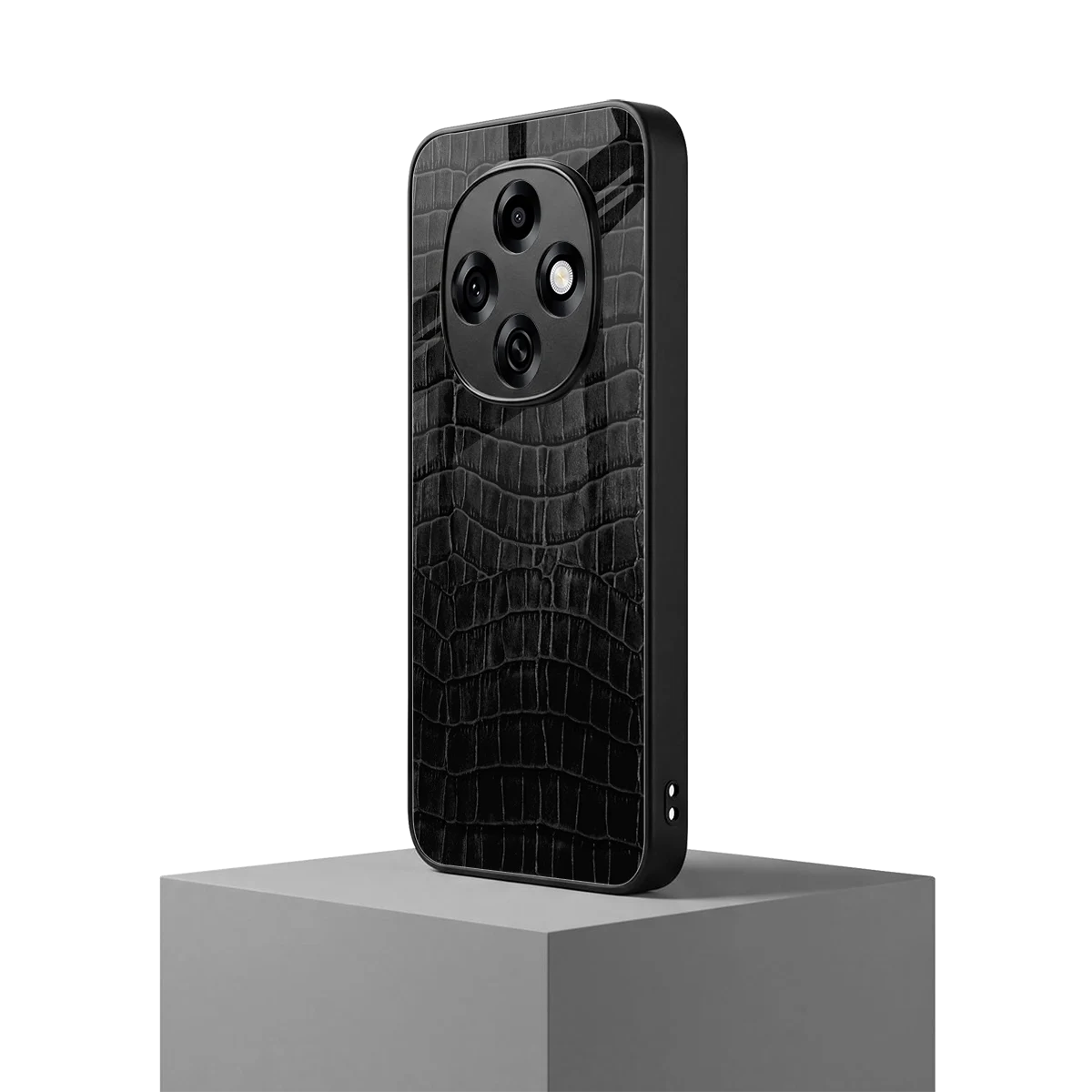 Croco Black oppo f31 pro 5g mobile cover | shockproof glass phone case