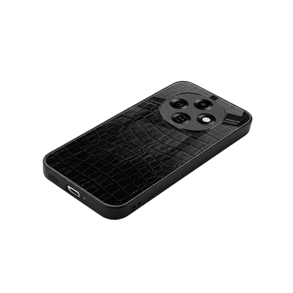Croco Black stylish phone case for oppo f31 pro 5g | glossy glass and slim fit