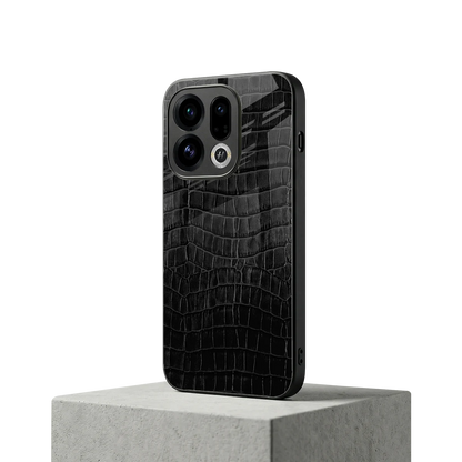 Croco Black oppo find x9 mobile cover | shockproof glass phone case
