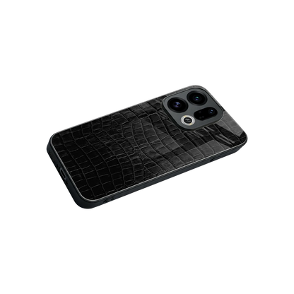 Croco Black stylish phone case for oppo find x9 | glossy glass and slim fit