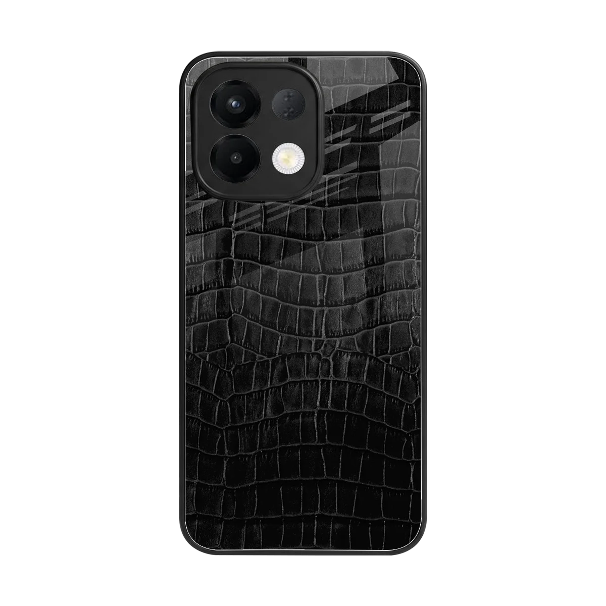 Croco Black back phone cover | glass case for oppo k13 5g
