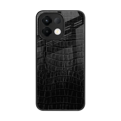 Croco Black back phone cover | glass case for oppo k13 5g