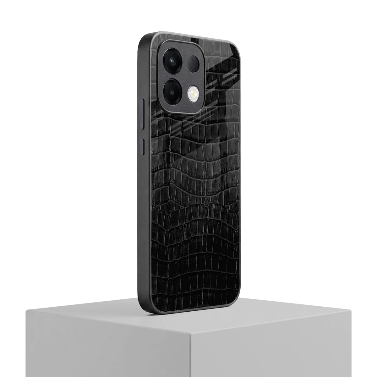 Croco Black oppo k13 5g mobile cover | shockproof glass phone case