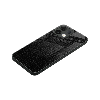 Croco Black stylish phone case for oppo k13 5g | glossy glass and slim fit