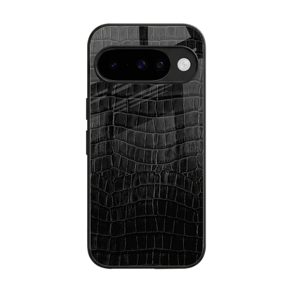 Croco Black back phone cover | glass case for google pixel 10