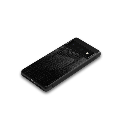 Croco Black google pixel 6 pro mobile cover | shockproof glass phone case