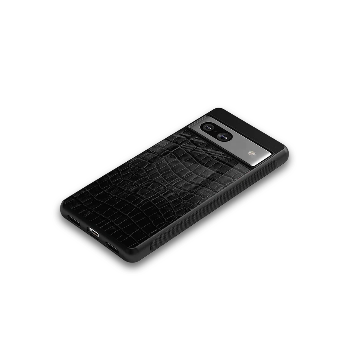 Croco Black google pixel 7a mobile cover | shockproof glass phone case