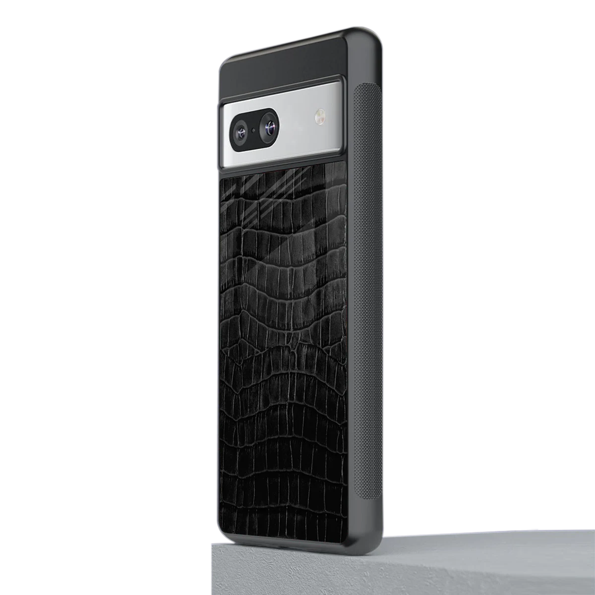 Croco Black stylish phone case for google pixel 7 | glossy glass and slim fit