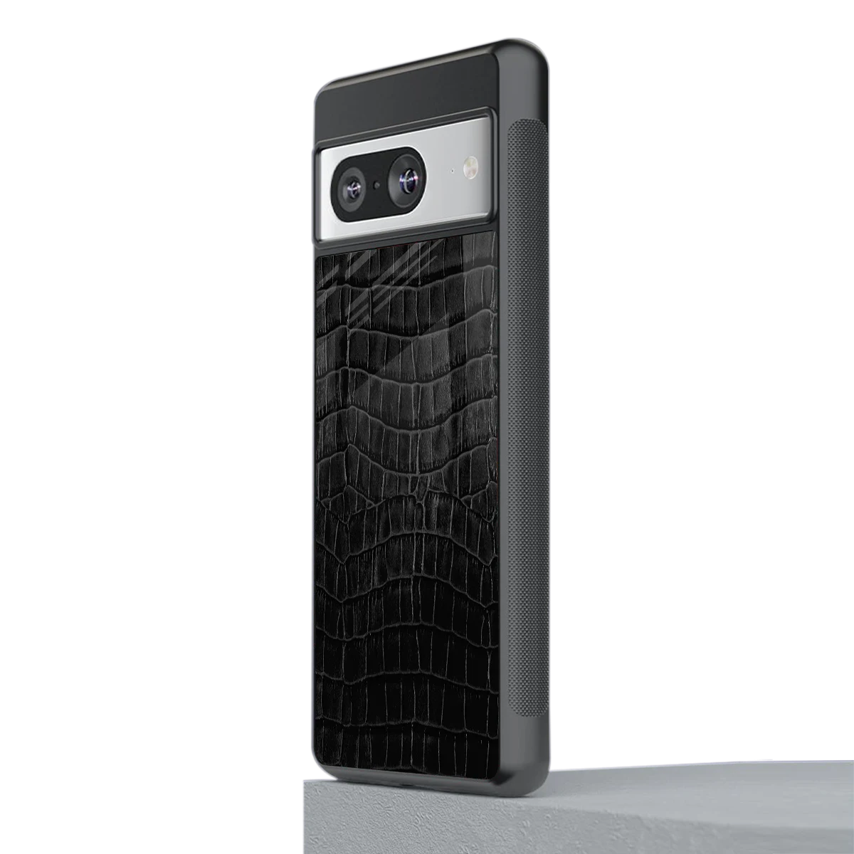 Croco Black stylish phone case for google pixel 8 | glossy glass and slim fit