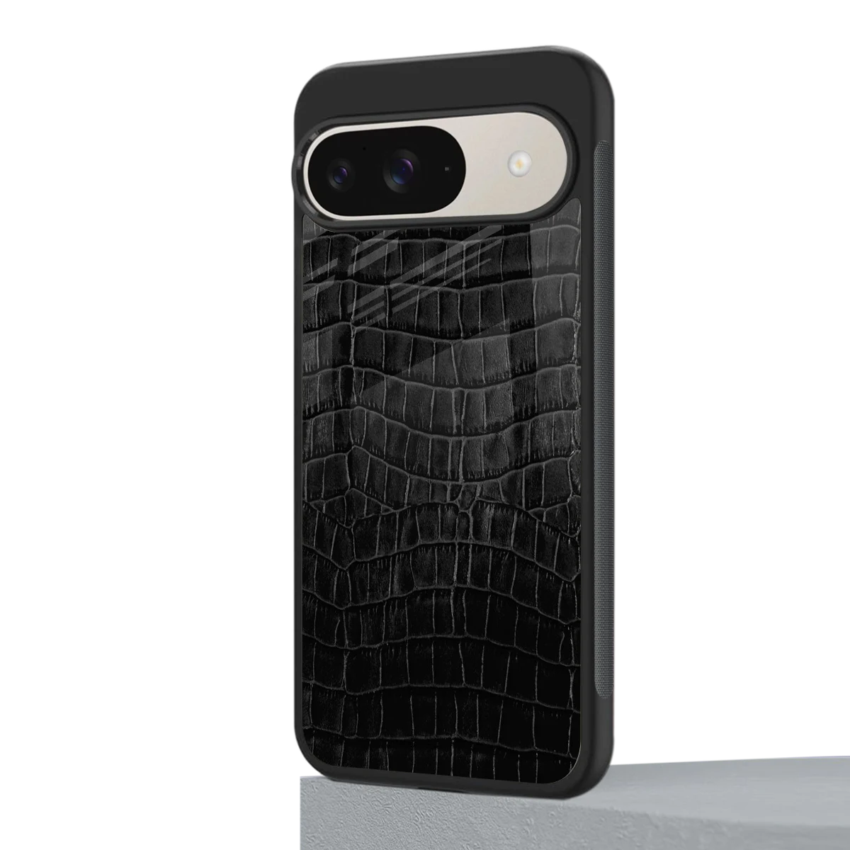 Croco Black google pixel 9 mobile cover | shockproof glass phone case