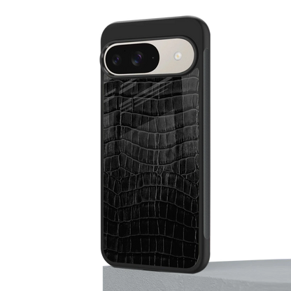 Croco Black google pixel 9 mobile cover | shockproof glass phone case