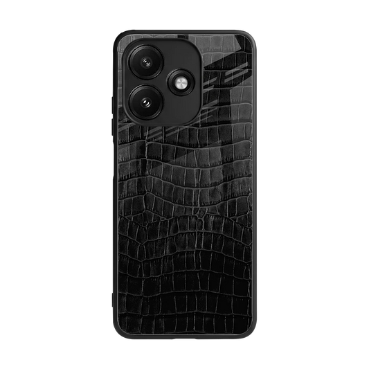 Croco Black back phone cover | glass case for redmi 12 5g