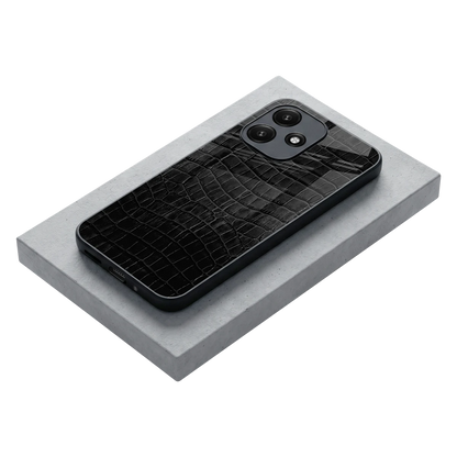 Croco Black stylish phone case for redmi 12 5g | glossy glass and slim fit