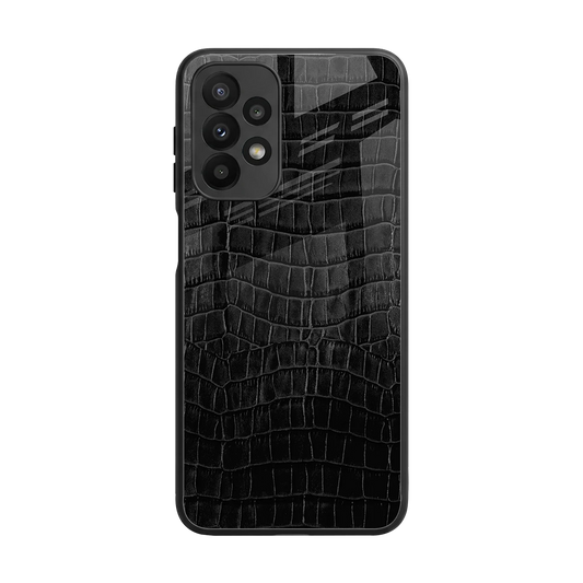 Croco Black back phone cover | glass case for samsung galaxy a23
