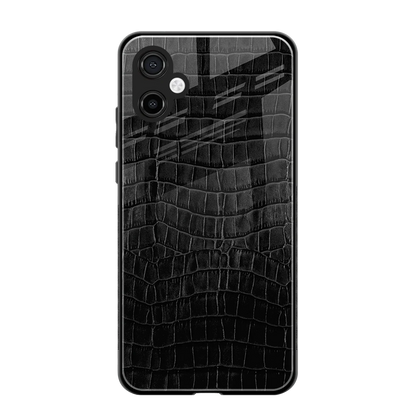 Croco Black back phone cover | glass case for samsung galaxy a06 5g