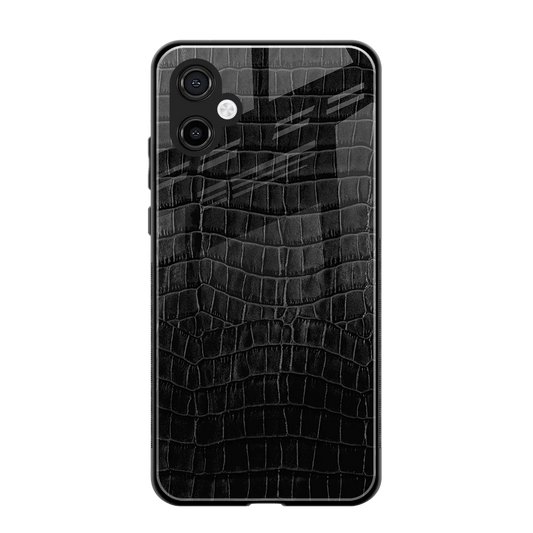 Croco Black back phone cover | glass case for samsung galaxy a06 5g