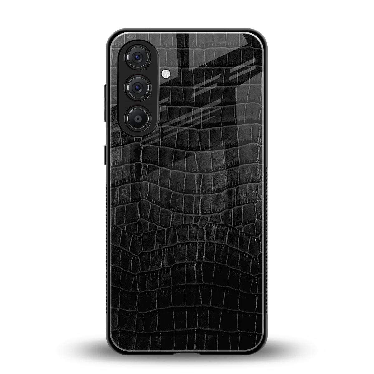 Croco Black back phone cover | glass case for samsung galaxy a14 5g