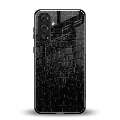 Croco Black back phone cover | glass case for samsung galaxy a14 5g