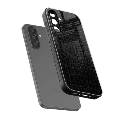 Croco Black sleek samsung galaxy a17 5g cover with tempered glass back and TPU edges