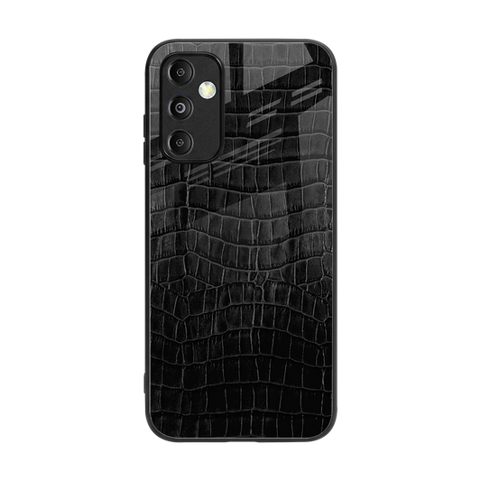 Croco Black back phone cover | glass case for samsung galaxy m14 5g