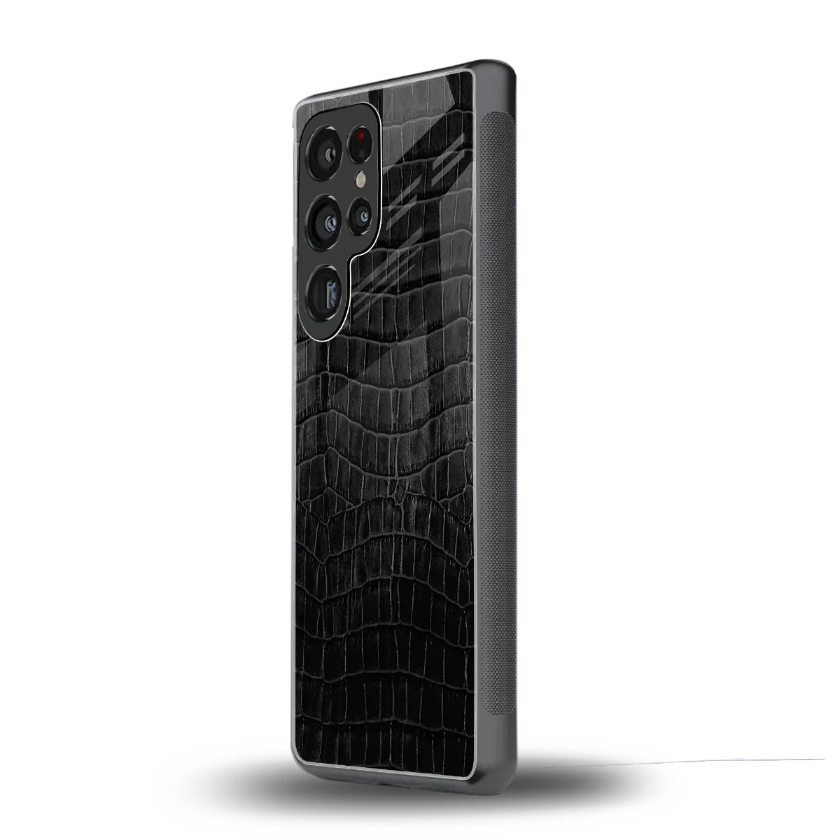 Croco Black samsung galaxy s25 ultra mobile cover | shockproof glass phone case