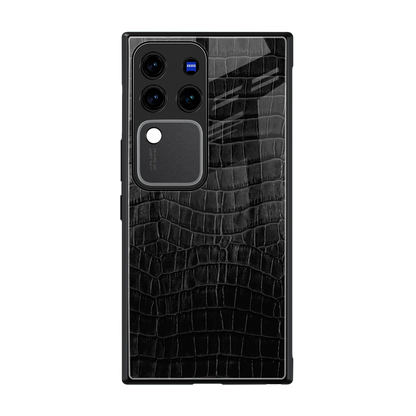 Croco Black back phone cover | glass case forvivo v30 pro