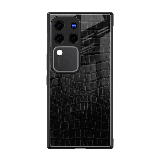Croco Black back phone cover | glass case forvivo v30 pro