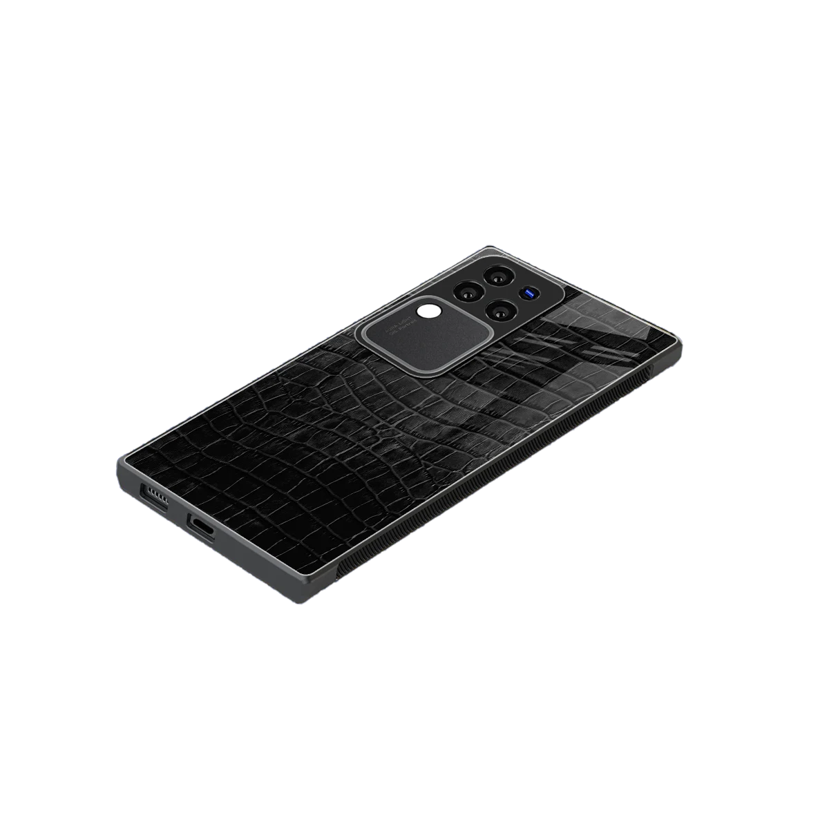 Croco Black stylish phone case forvivo v30 pro | glossy glass and slim fit