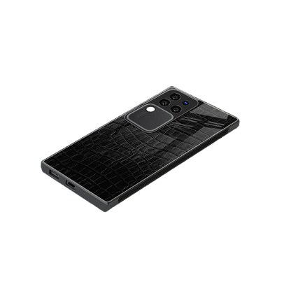 Croco Black stylish phone case forvivo v30 pro | glossy glass and slim fit